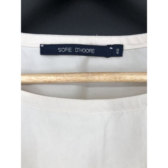 Sofie D'Hoore Oversized Sleeveless Drawstring Hem Top Womens 10 Ivory Lagenlook - Picture 3 of 8
